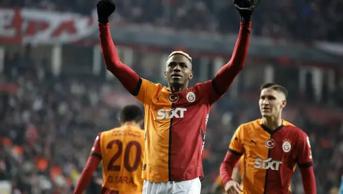 Victor Osimhen, Galatasaray, Super League top scorers, Nigerian striker, Turkish League, Europa League, Ziraat Turkey, Mauro Icardi, Galatasaray second goal, Samsunspor