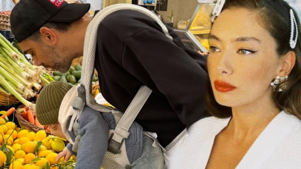 New Photos of Neslihan Atagül and Kadir Doğulu Shopping with Their Son Aziz